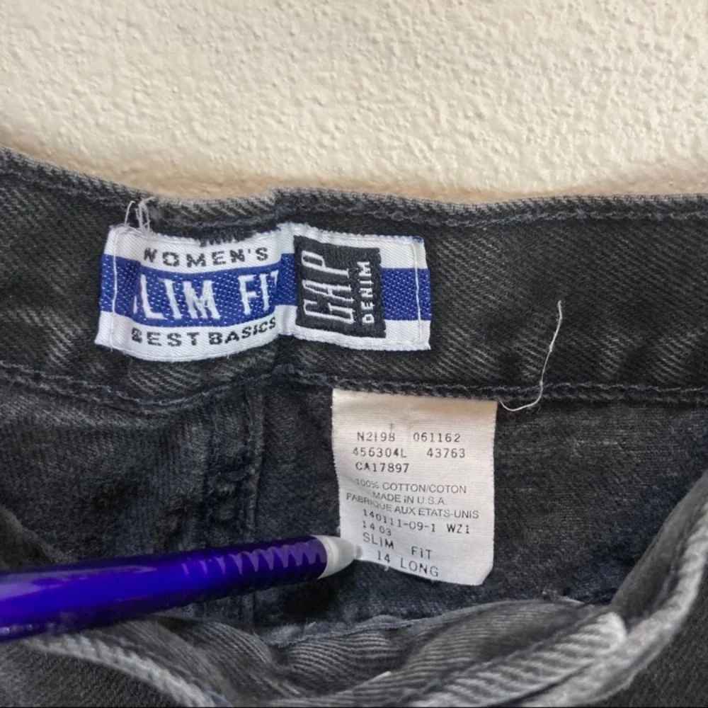 Vintage GAP‎ Slim Fit Tapered Black Mom Jeans Women’s Sz 14 Long